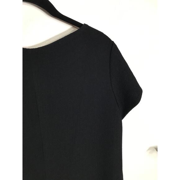 MM LaFleur NY Crepe Georgia Black Career Dress M Business Formal Office Simple - Picture 9 of 12